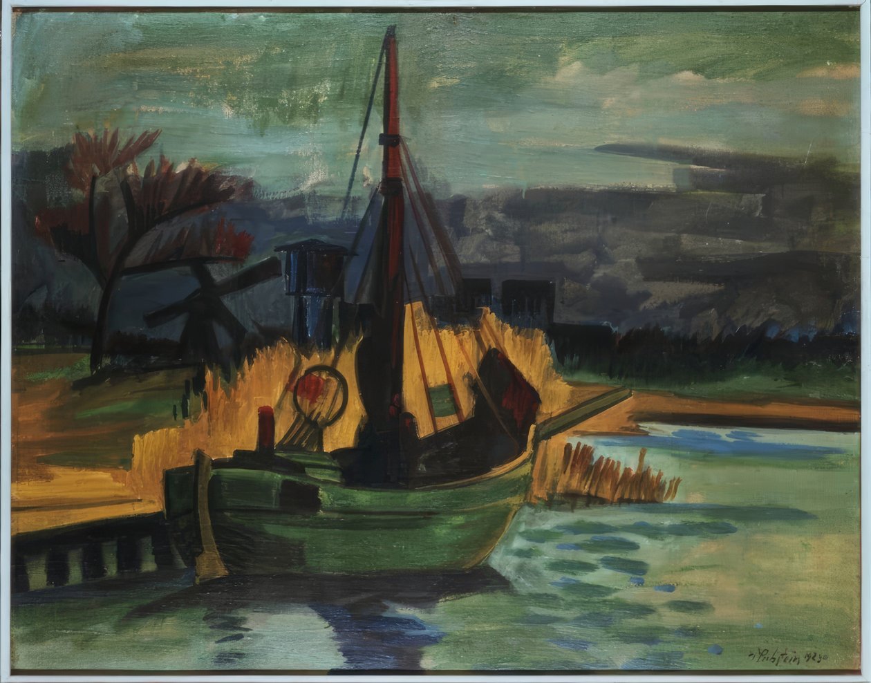 Barcos de pesca na margem/ 1923 de Max Pechstein