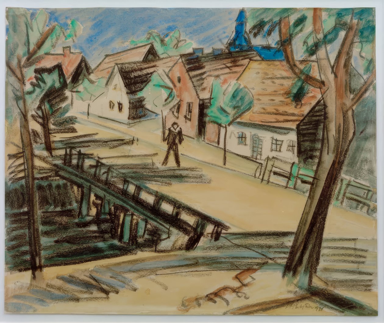 Grande ponte do canal do moinho – Leba / Pomerânia de Max Pechstein