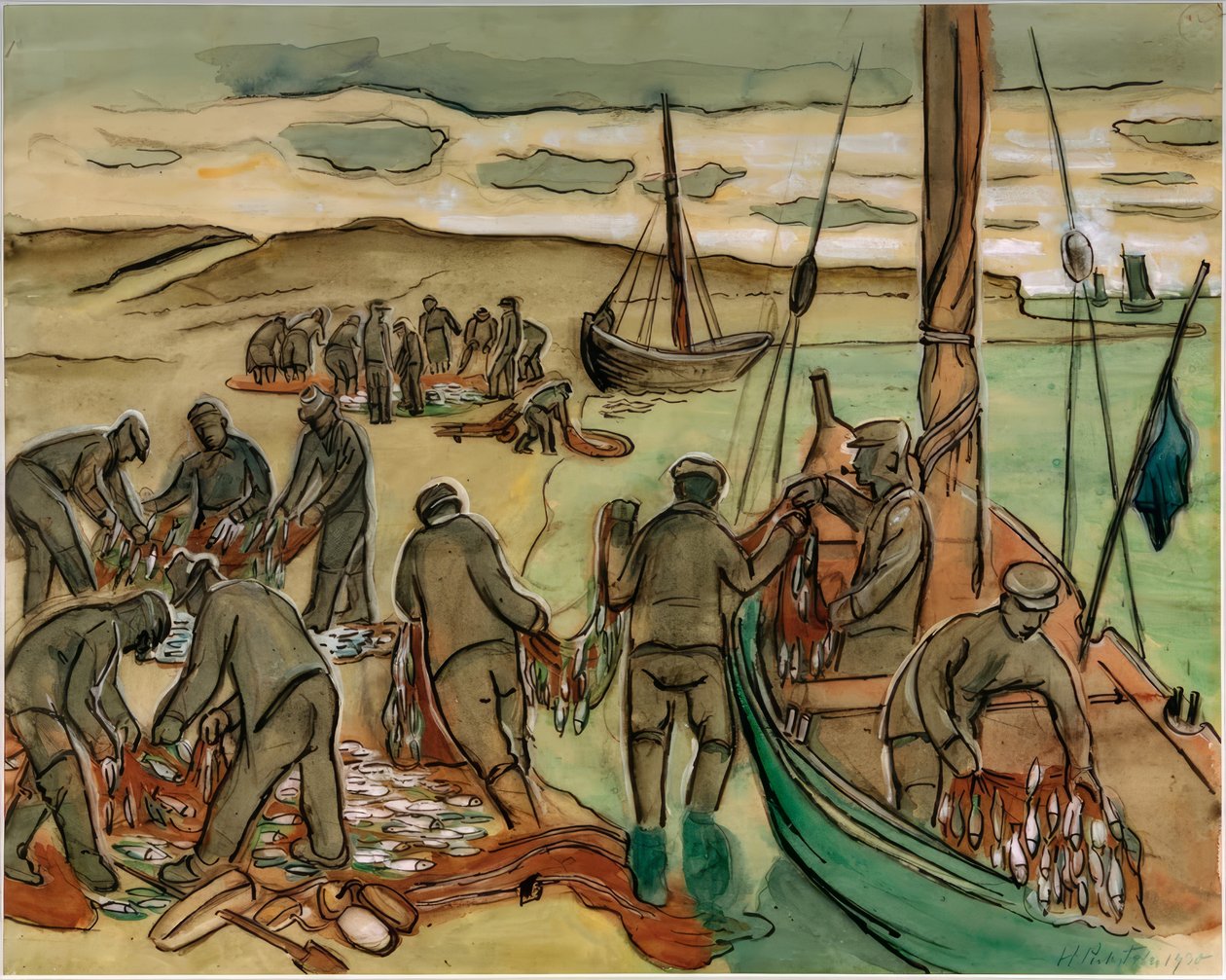 Pescadores regressando para casa de Max Pechstein
