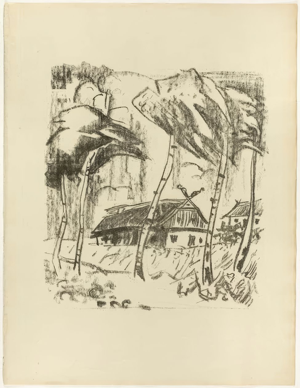 Homestead Behind Birch Trees, de The Samland Ode de Max Pechstein