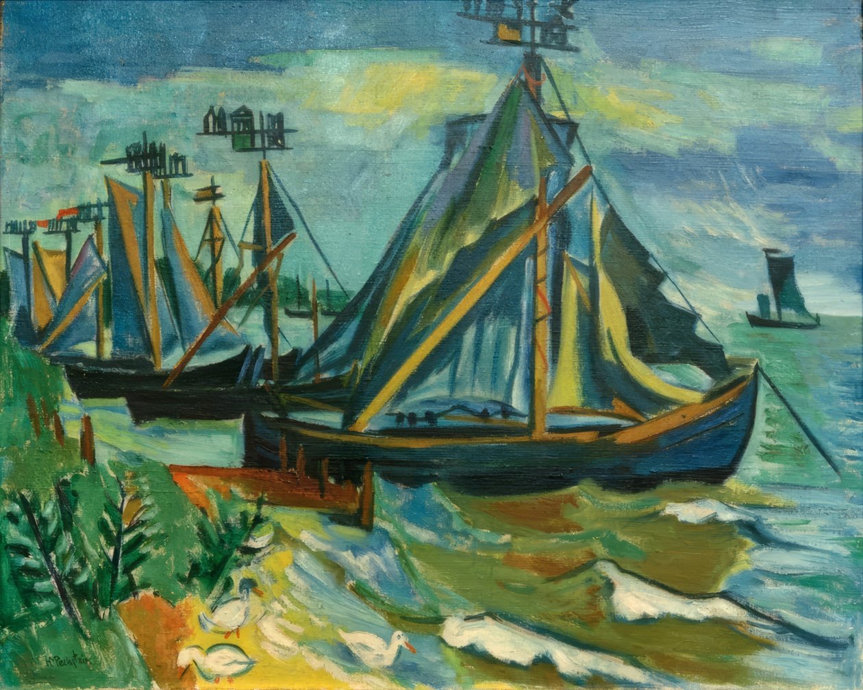 Barcos Keitel em Nidden de Max Pechstein