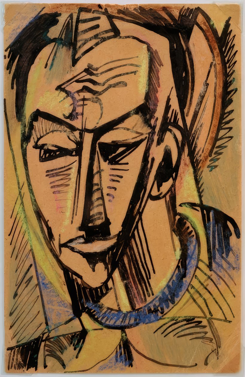 Cabeça masculina de Max Pechstein
