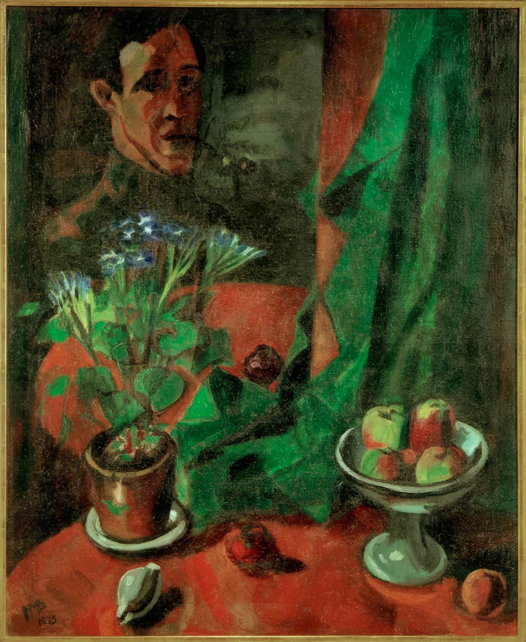 Auto-retrato com natureza morta de Max Pechstein