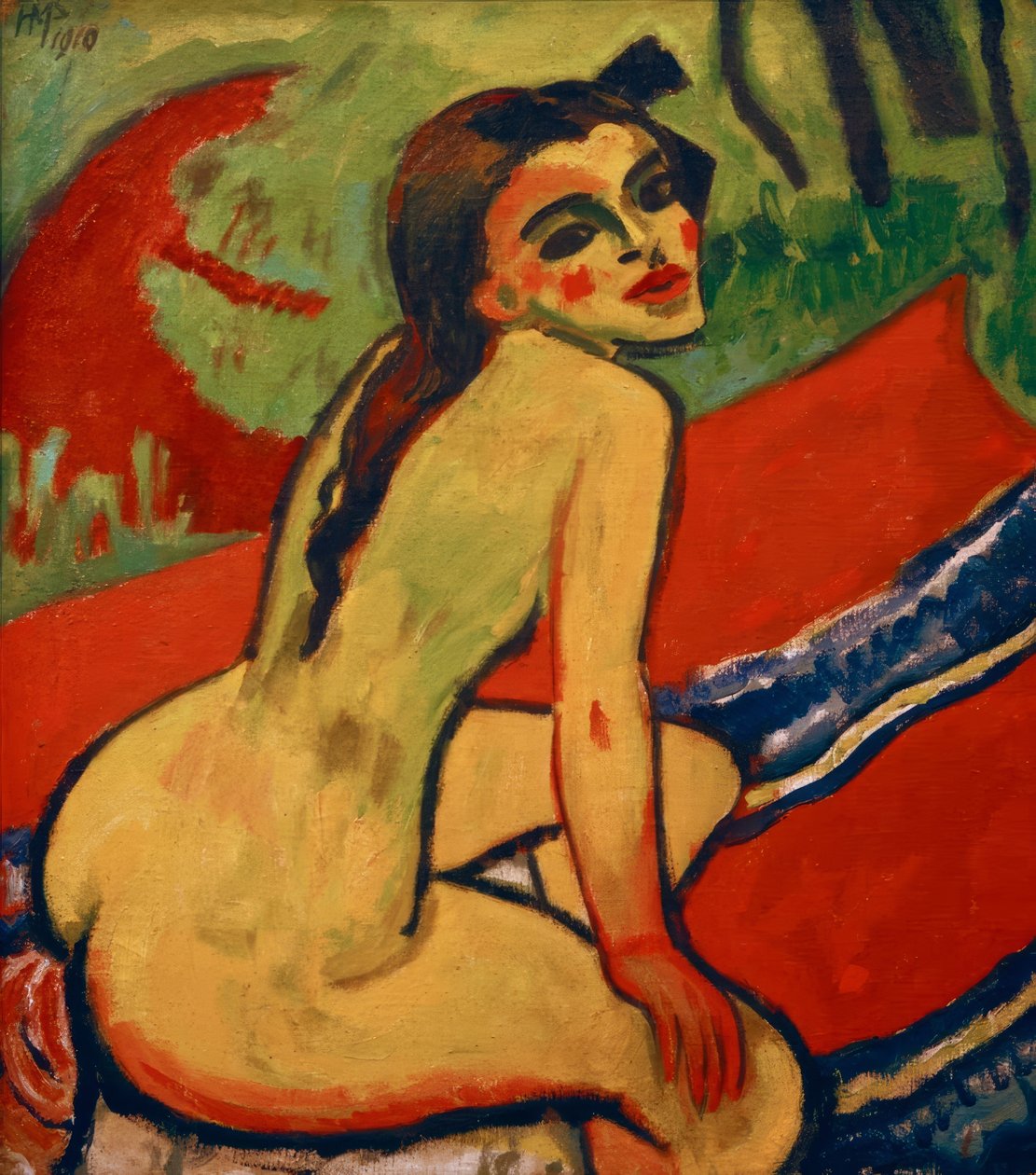 Nu feminino sentado/1910 de Max Pechstein