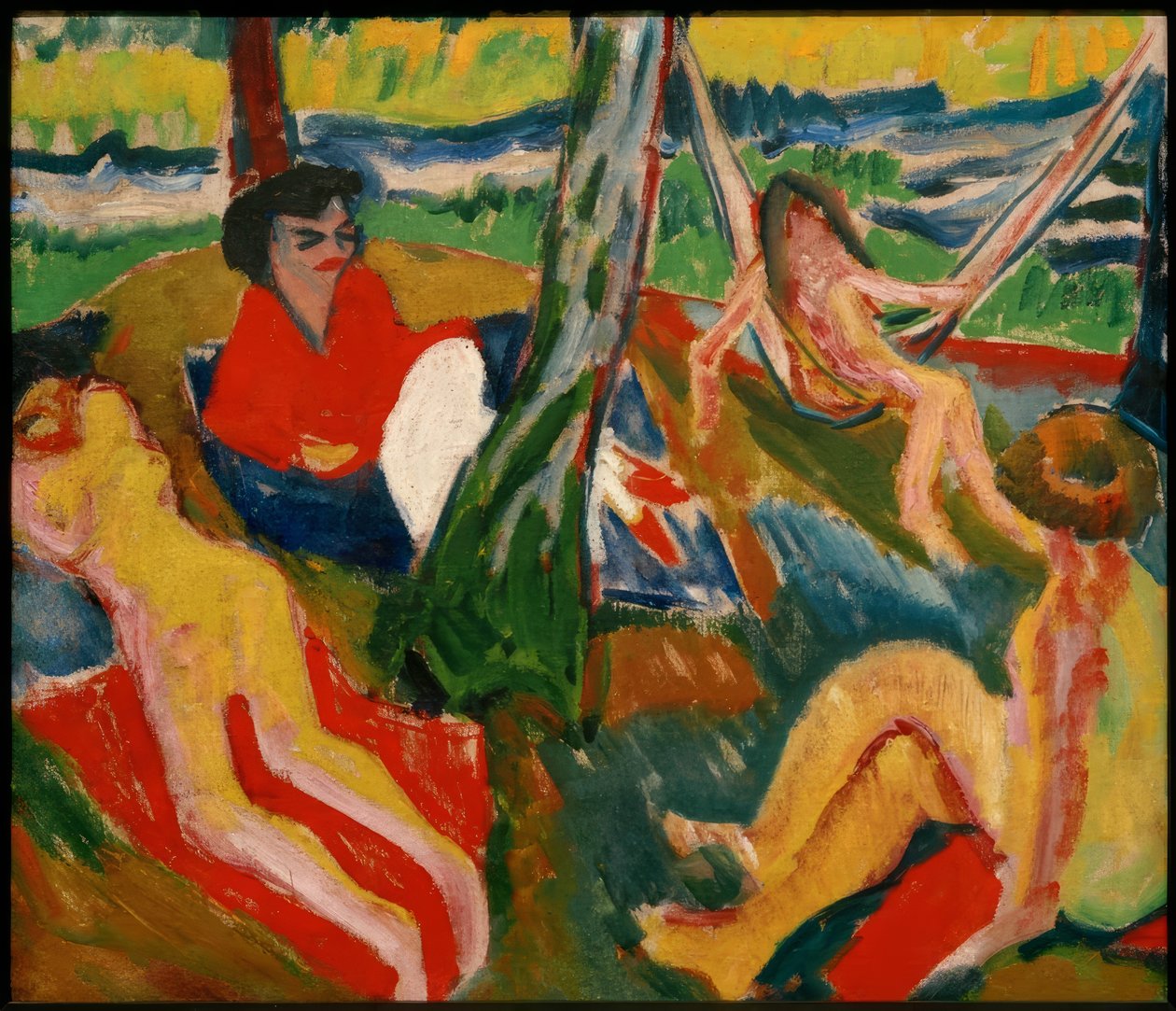 Cena na floresta de Max Pechstein