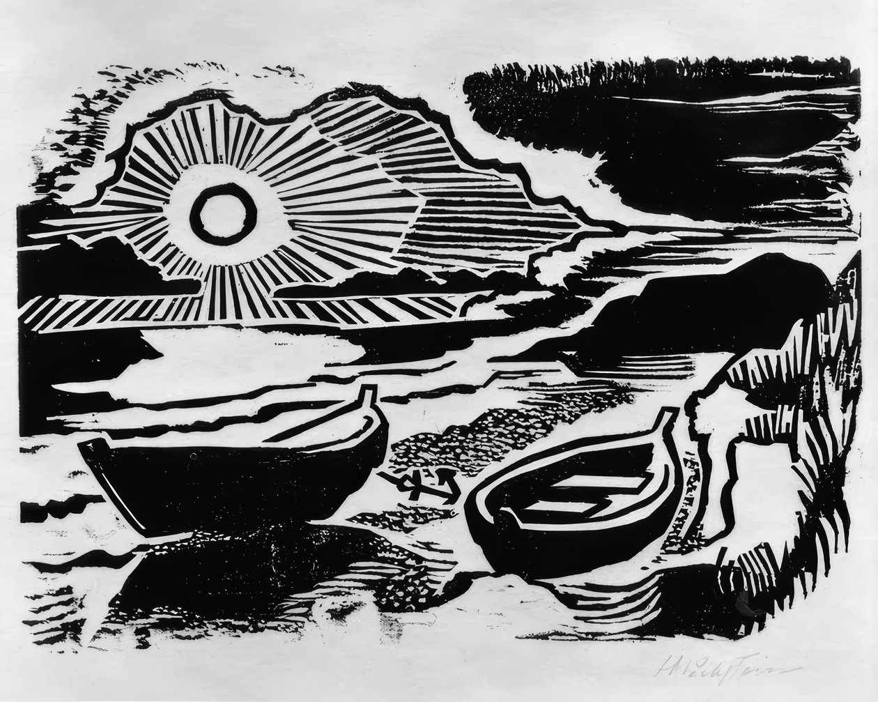 Pôr do sol de Max Pechstein