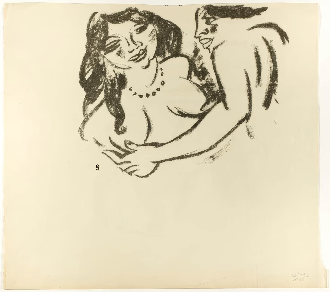 Mulher e menina, página 7 (verso); Duas mulheres, página 8 (verso), de The Samland Ode de Max Pechstein