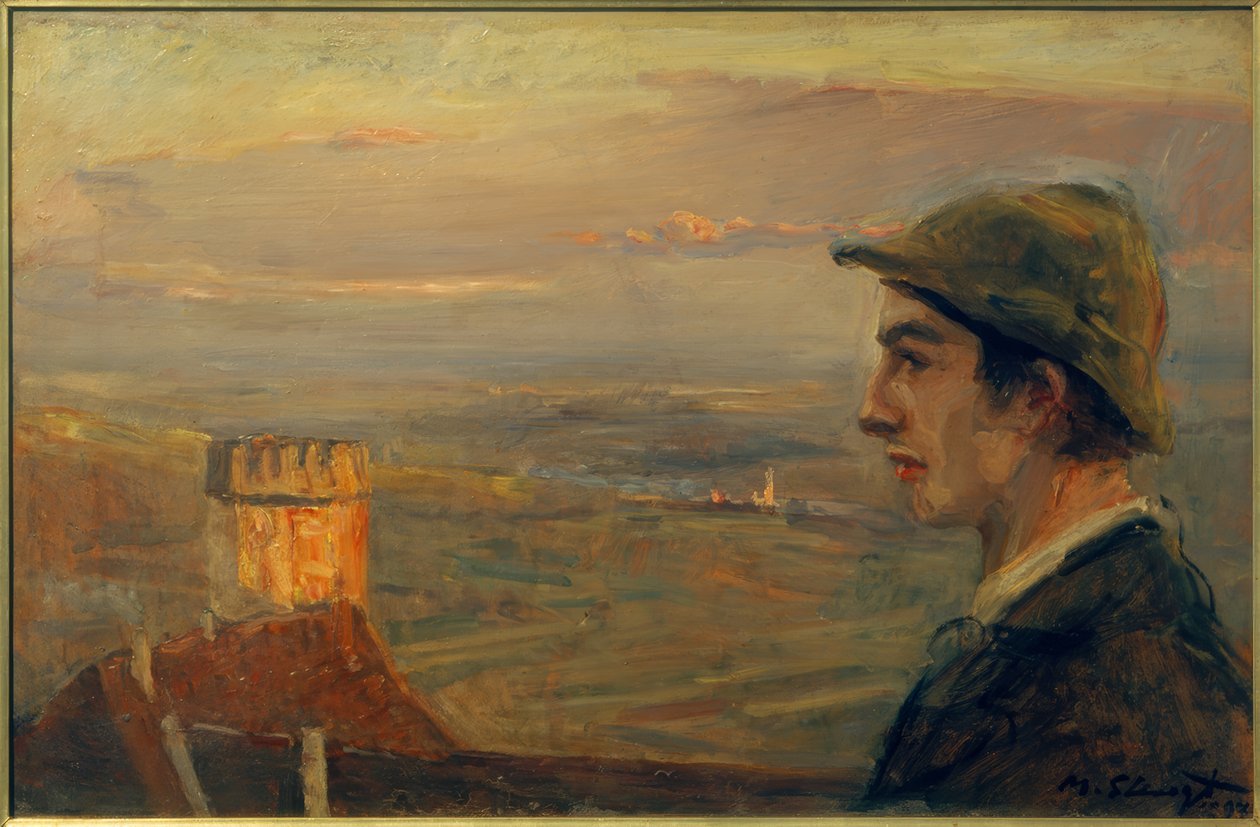 Buwi Griesinger com vista sobre Neukastel de Max Slevogt