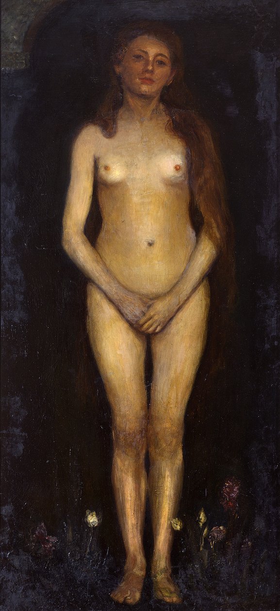 Frau. Linke Tafel des Diptychons „Menschenpaar (Homo Sapiens)“ de Max Slevogt