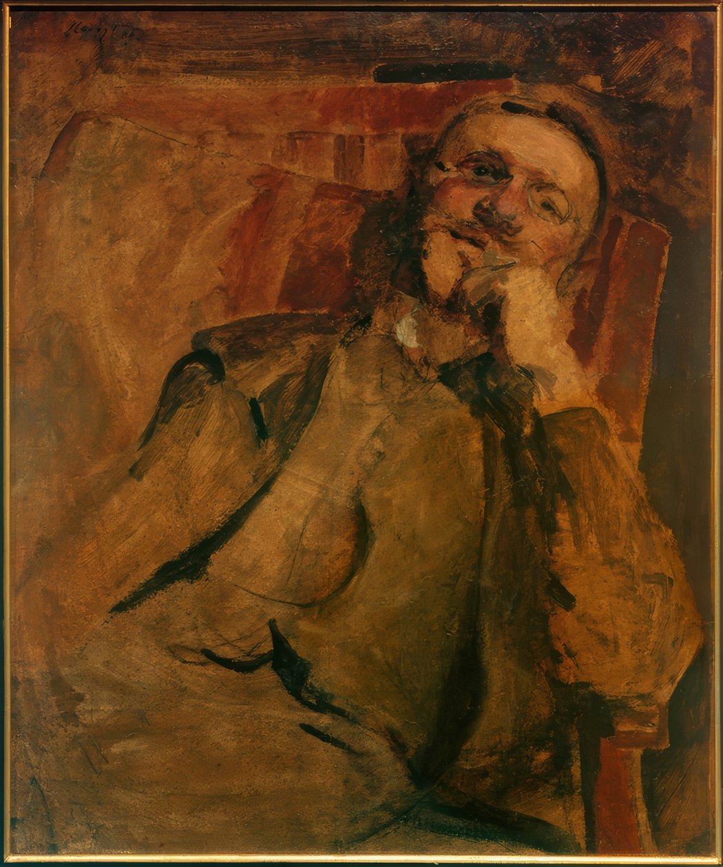 Auto-retrato na cadeira de Max Slevogt