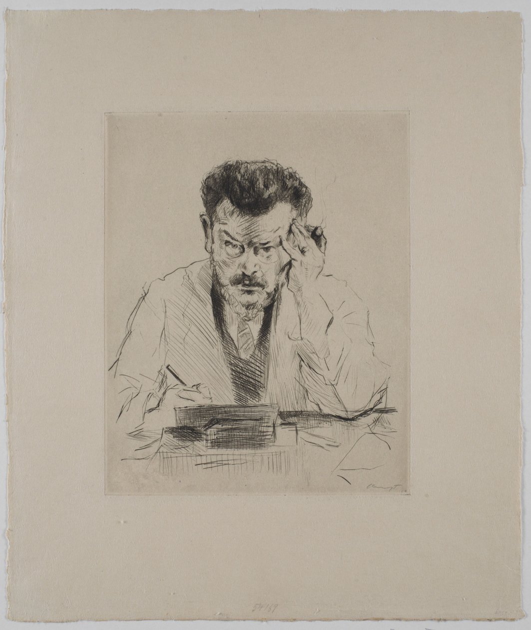 Autorretrato com charuto, gravura de Max Slevogt