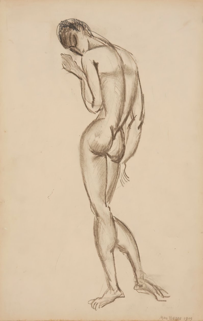 Nua Feminina, Vista Traseira, 1909. de Max Weber
