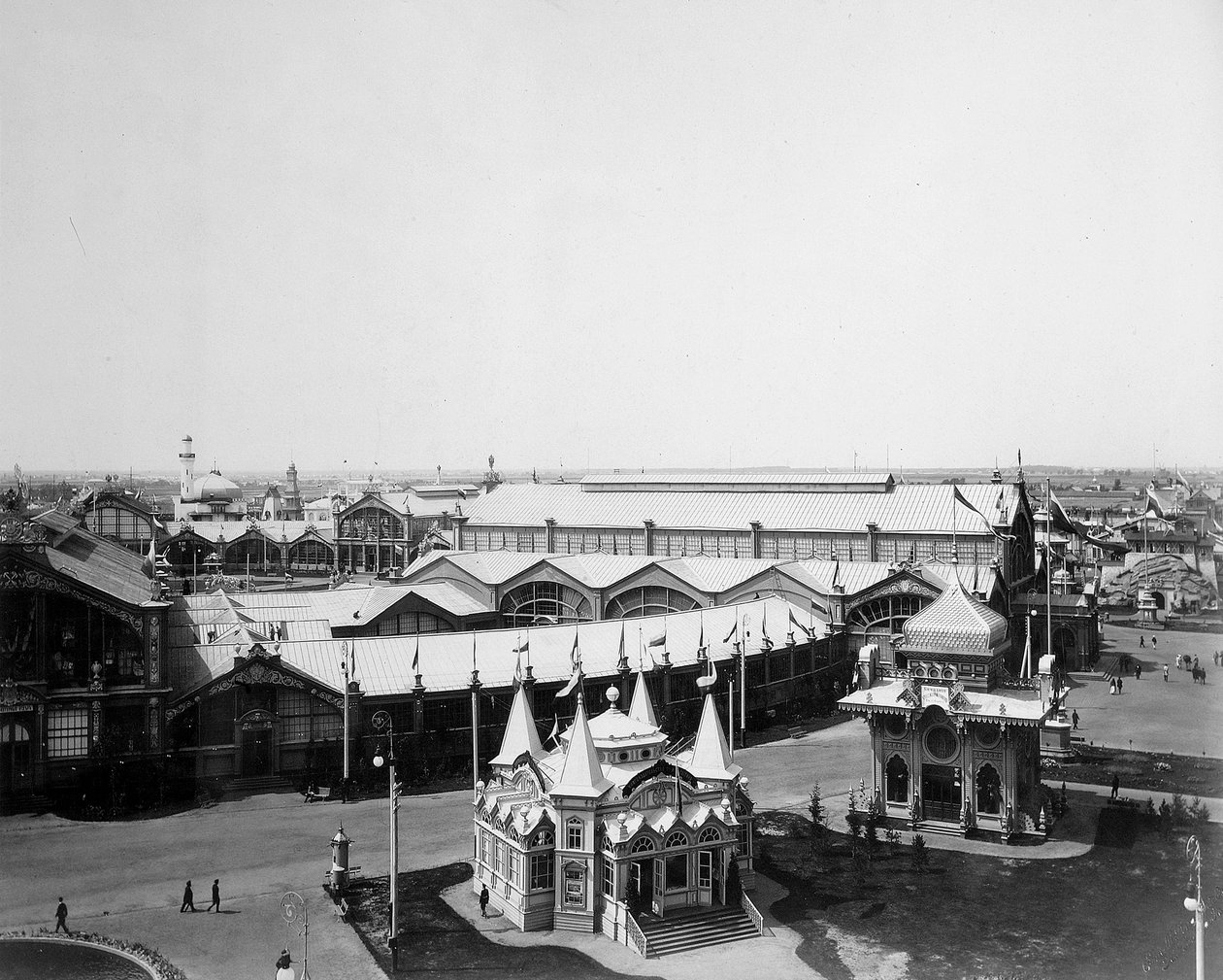 Vista geral, a Exposição All-Russia, Nizhny Novgorod, Rússia, 1896. de Maxim Dmitriev