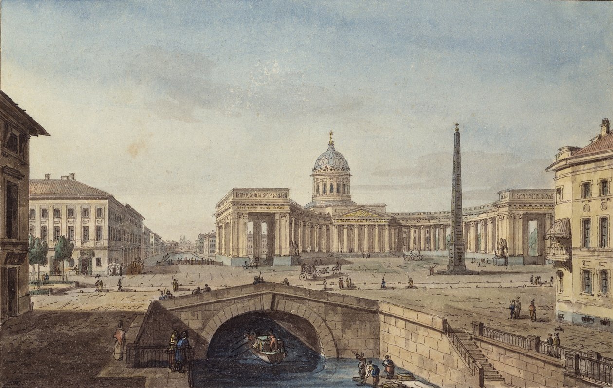 Catedral de Kazan em São Petersburgo, 1817 de Maxim Nikiphorovich Vorobyev