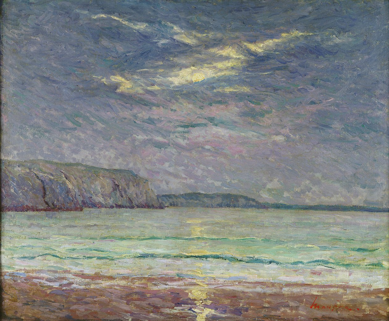 Falésias com sol poente de Maxime Emile Louis Maufra
