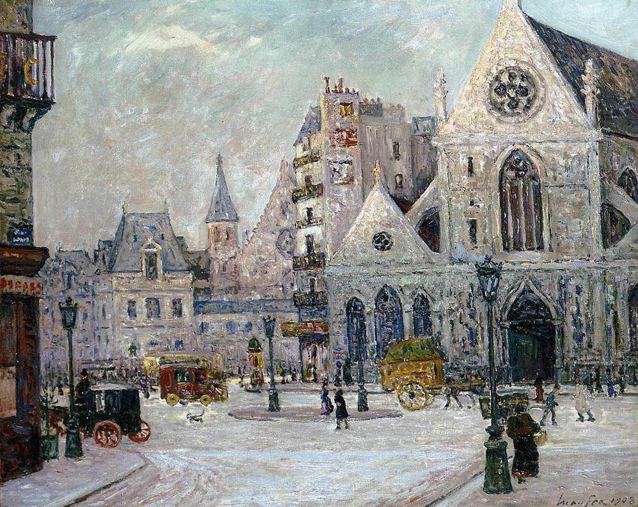 A, igreja, de, st. Nicolas-des-champs, rua são martin, paris, 1908 de Maxime Emile Louis Maufra