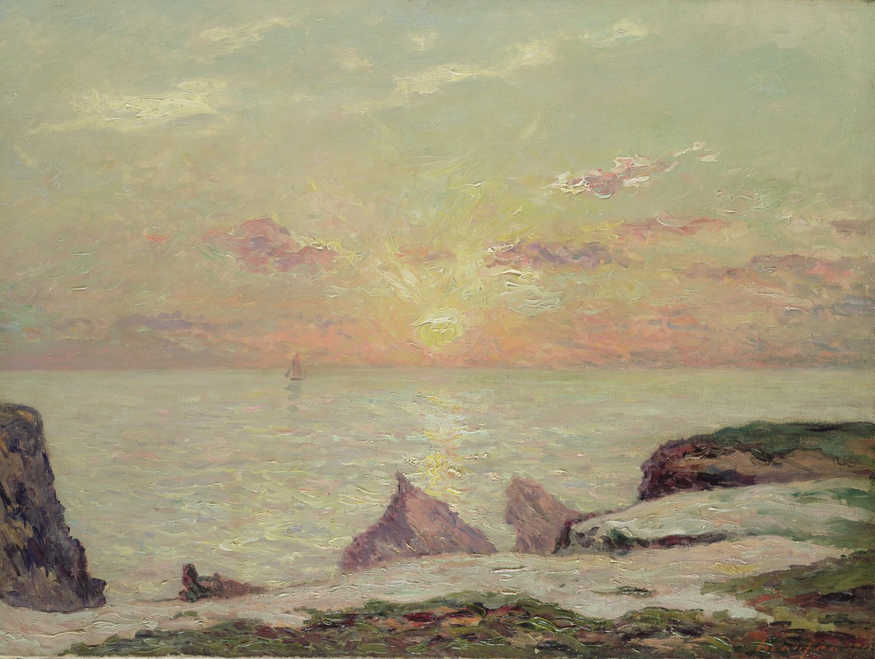 Os penhascos em Belle Ile, 1913 de Maxime Emile Louis Maufra