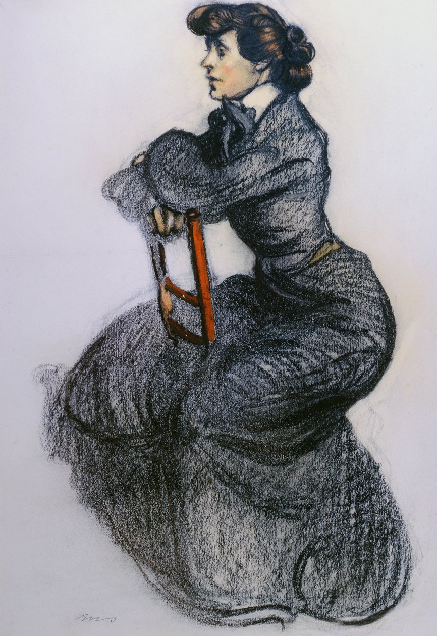 Colette, c.1906-7 (carvão e pastel) de Maxime Pierre Jules Dethomas