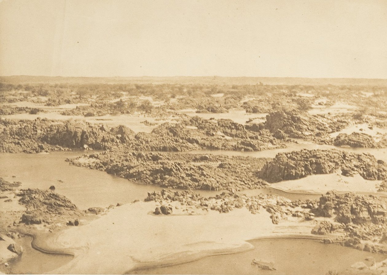 Batu-el-Hadjar. Vista tirada na Segunda Catarata, Março de 1850. de Maxime Du Camp