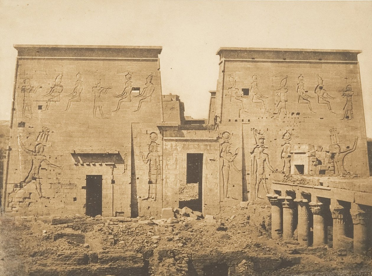 Dromos e Pylones do Grande Templo de Ísis, Filae, 13 de abril de 1850. de Maxime Du Camp