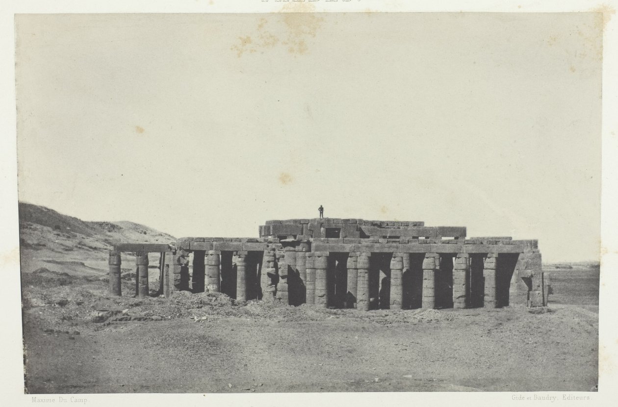 Gournah, Túmulo de Osymandias; Tebas, chapa 58 do álbum "Egypte, Nubie, Palestine et Syrie" (1852) de Maxime Du Camp