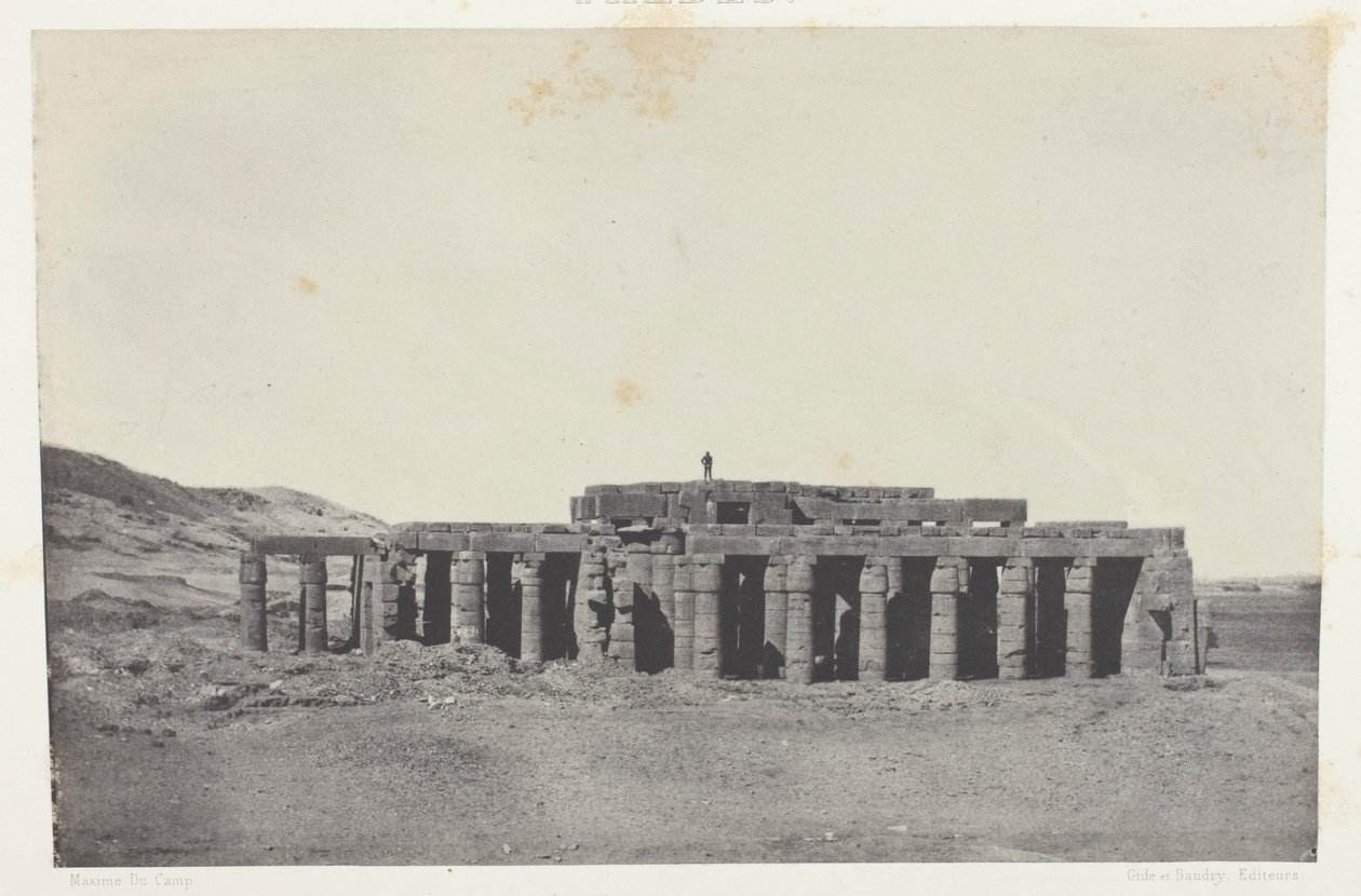 Gournah, Túmulo de Osymandias; Tebas, chapa 58 do álbum "Egypte, Nubie, Palestine et Syrie" (1852) de Maxime Du Camp