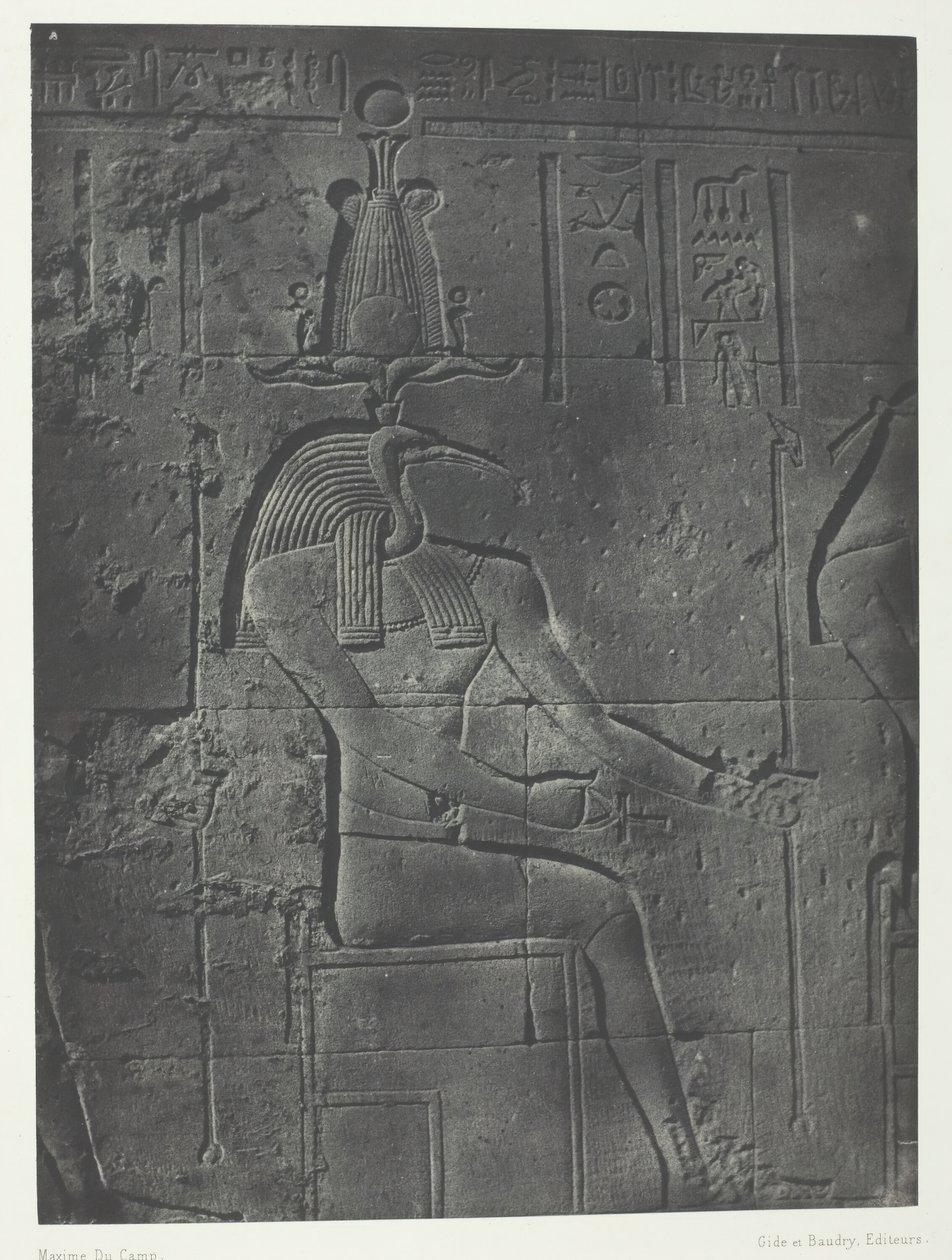 Grande Templo de Ísis em Philoe, Tôth Ibiocéphale, Nubia, 184951, impresso em 1852. de Maxime Du Camp