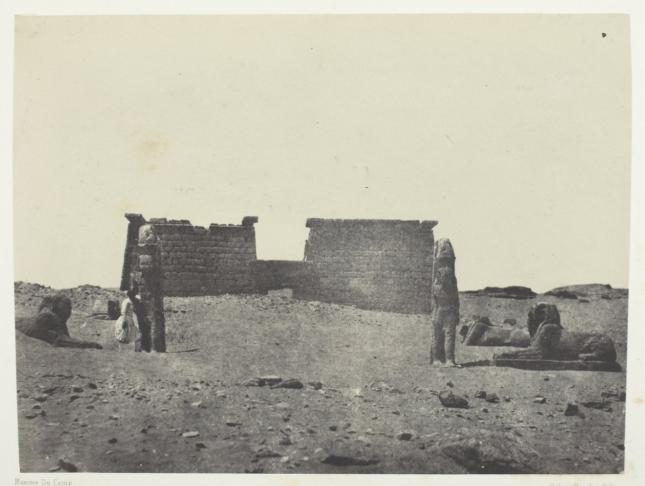 Hémi-Spéos De Séboua, Drômos; Nubie, chapa 97 do álbum "Egypte, Nubie, Palestine et Syrie" (1852) de Maxime Du Camp