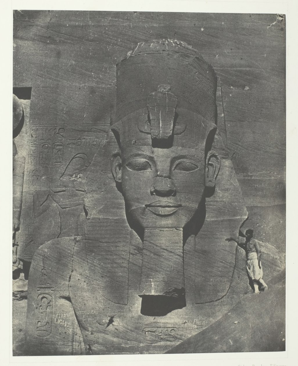 Ibsamboul, Colosso enterrado medieval do Spéos de Phrè Nubia, Palestina e Síria, 184951, impresso em 1852 de Maxime Du Camp