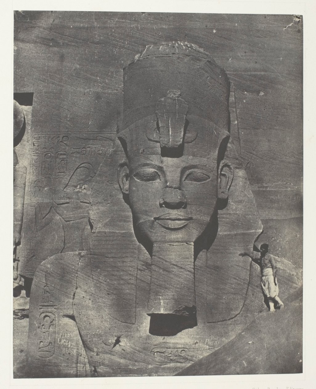 Ibsamboul, Colosse Médial (Enfoui) du Spéos de Phrè Nubie, Palestine et Syrie, chapa 106 do álbum "Egypte, Nubie, Palestine et Syrie" (1852) de Maxime Du Camp