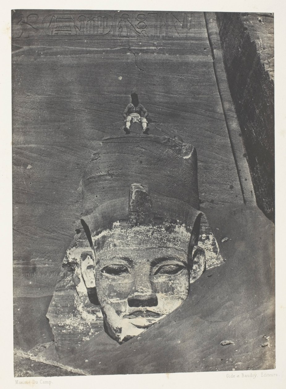 Ibsamboul, Colosse Occidental Du Spéos De Phrè; Núbia, chapa 107 do álbum "Egypte, Nubie, Palestine et Syrie" (1852) de Maxime Du Camp