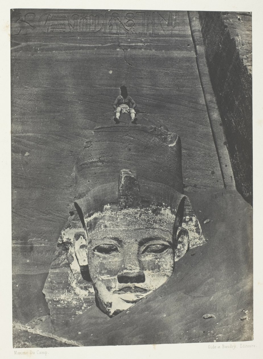 Ibsamboul, Colosse Occidental Du Spéos De Phrè; Núbia, chapa 107 do álbum "Egypte, Nubie, Palestine et Syrie" (1852) de Maxime Du Camp
