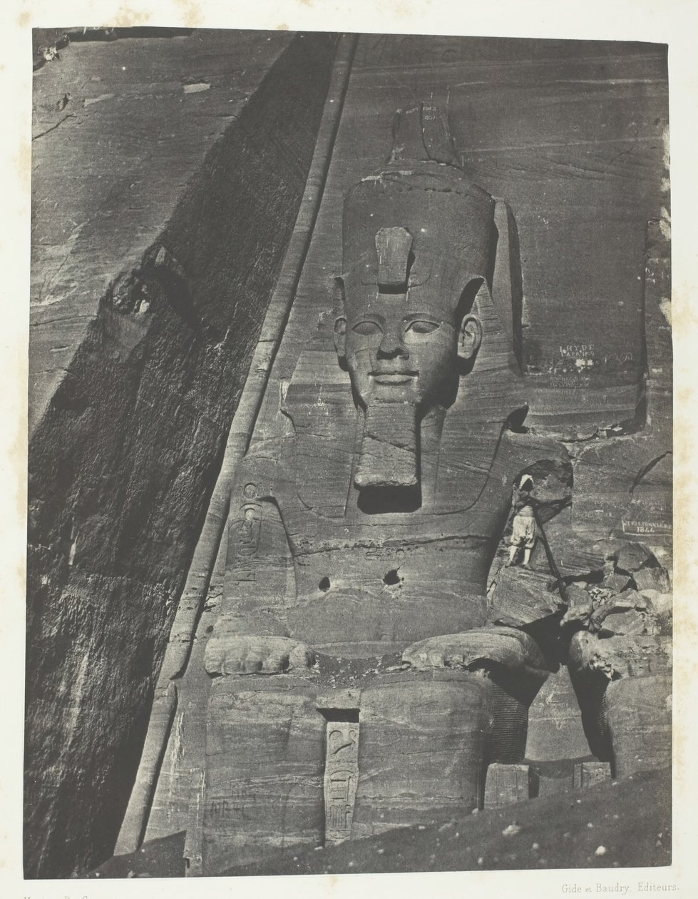 Ibsamboul, Oriental Colossus Of The Great Spéos Of Phrè, Nubia, 184951, impresso em 1852. de Maxime Du Camp
