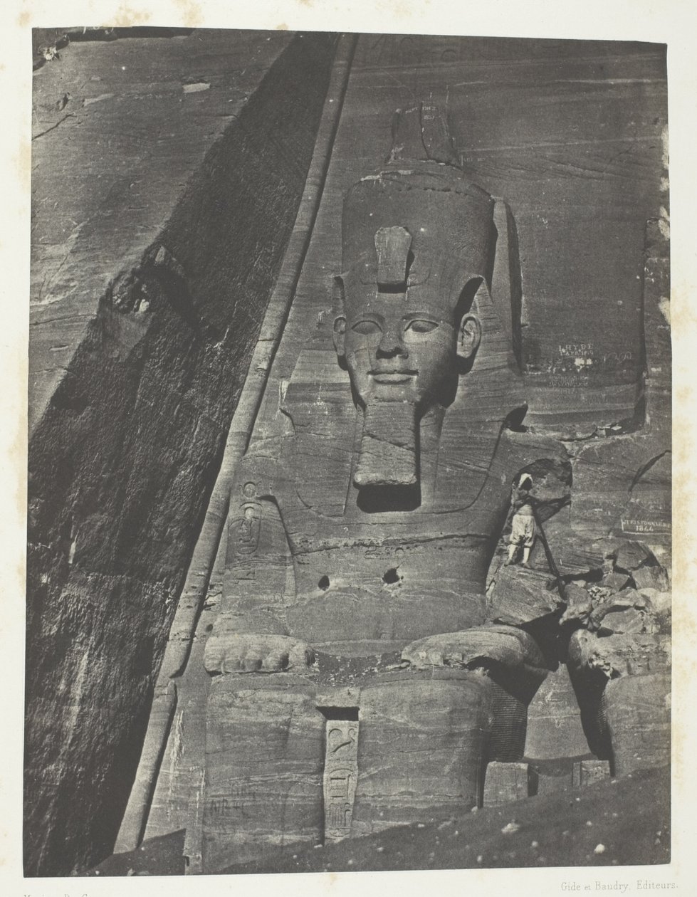Ibsamboul, Colosse Oriental Du Grand Spéos De Phrè; Nubie, chapa 103 do álbum "Egypte, Nubie, Palestine et Syrie" (1852) de Maxime Du Camp