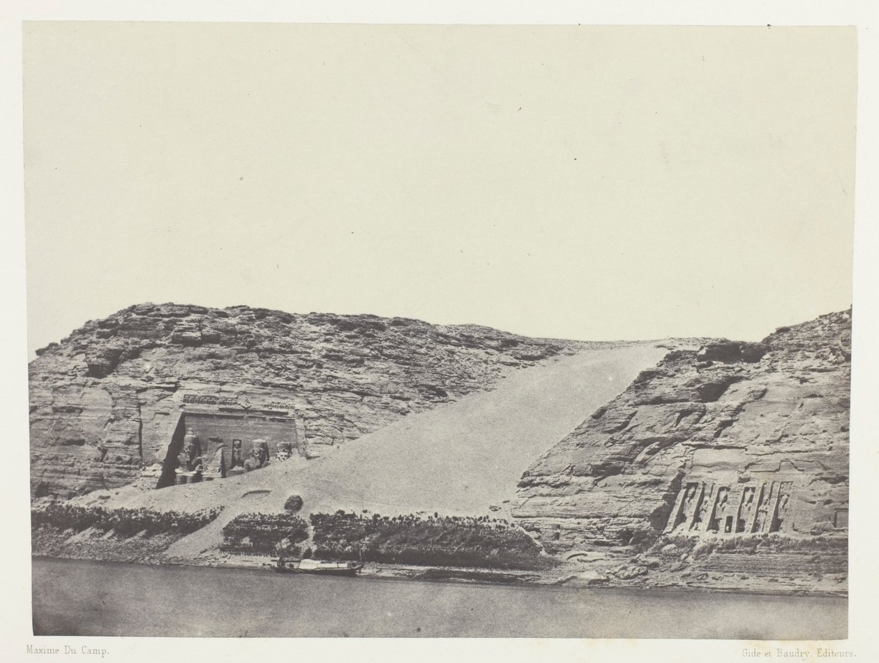Ibsamboul, Les Deux Spéos; Nubie, chapa 101 do álbum "Egypte, Nubie, Palestine et Syrie" (1852) de Maxime Du Camp