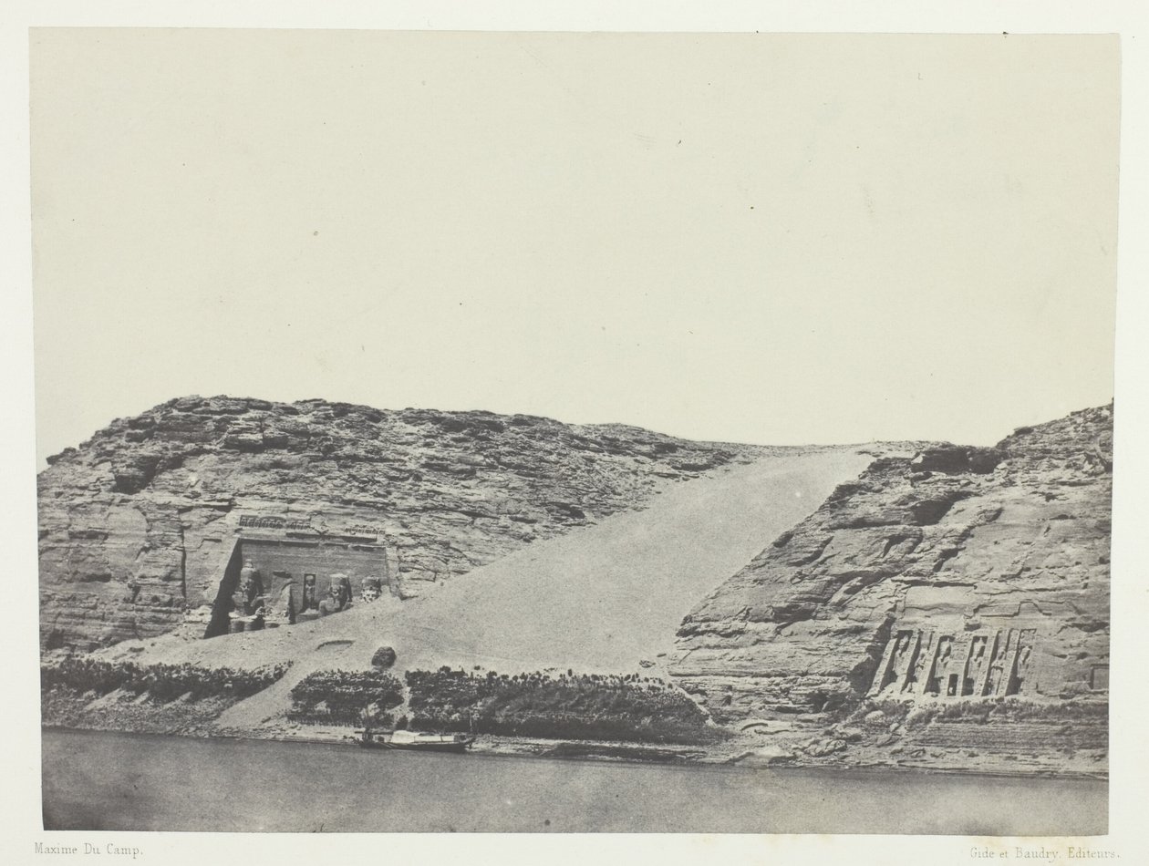 Ibsamboul, Les Deux Spéos; Nubie, chapa 101 do álbum "Egypte, Nubie, Palestine et Syrie" (1852) de Maxime Du Camp