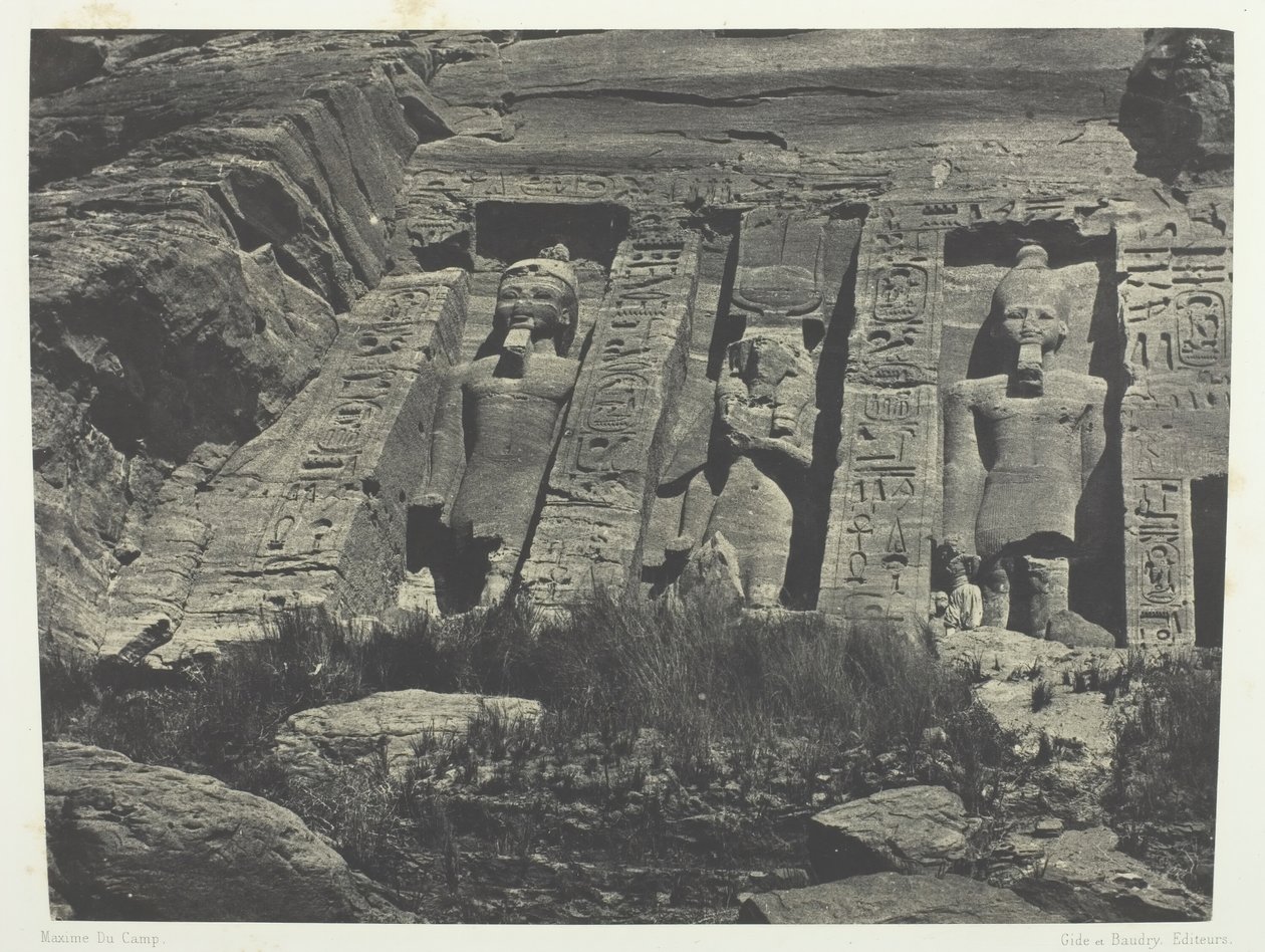 Ibsambul, Southern Part Of The Hathor Spéos, Nubia, 184951, impresso em 1852. de Maxime Du Camp