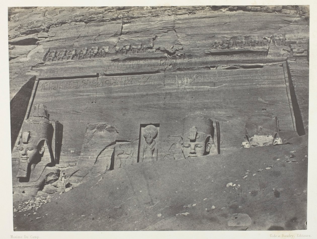 Ibsamboul, Vue Générale Du Grand Spéos De Phrè; Nubie, chapa 102 do álbum "Egypte, Nubie, Palestine et Syrie" (1852) de Maxime Du Camp