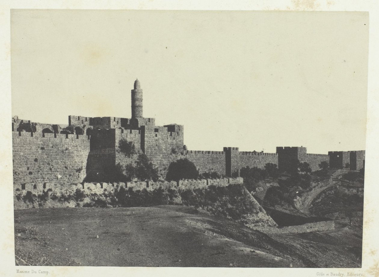 Jerusalém, Muralhas Ocidentais; Palestina de Maxime Du Camp