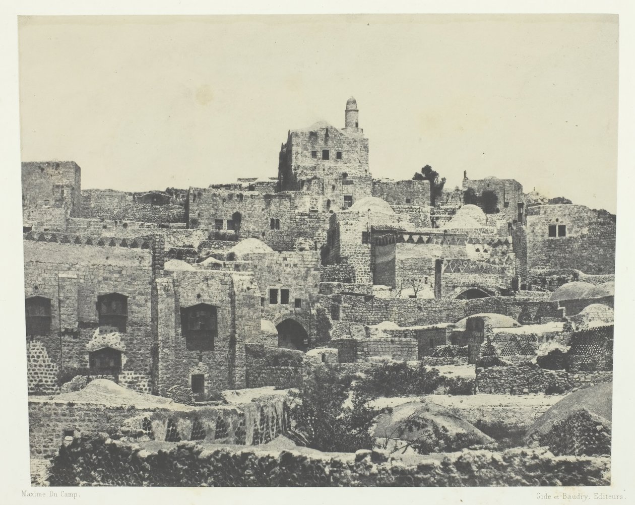 Jerusalém, Bairro Ocidental, Palestina, 184951, impresso em 1852. de Maxime Du Camp