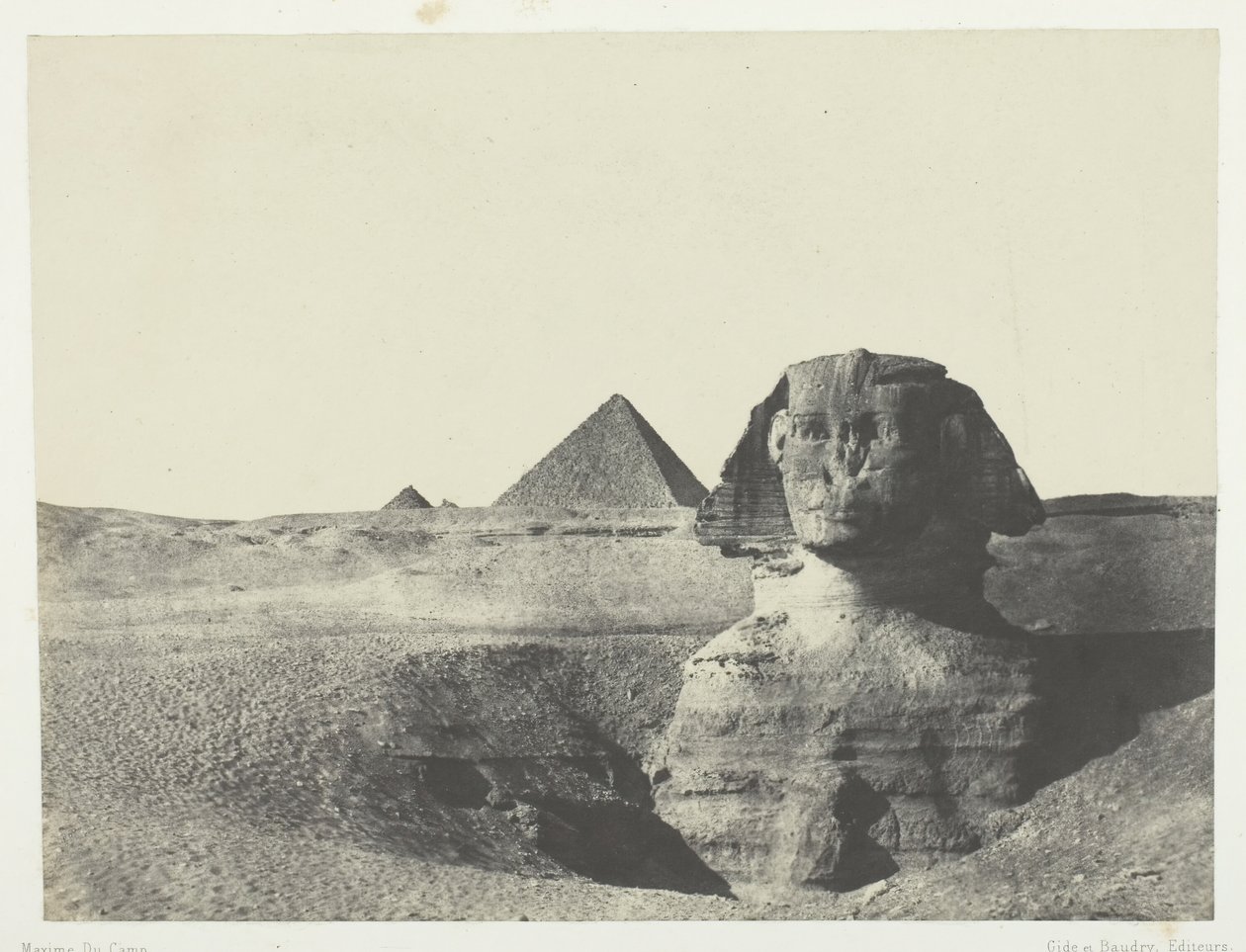 O Sphynx visto da Frente, Egipto Médio, 184951, impresso em 1852. de Maxime Du Camp