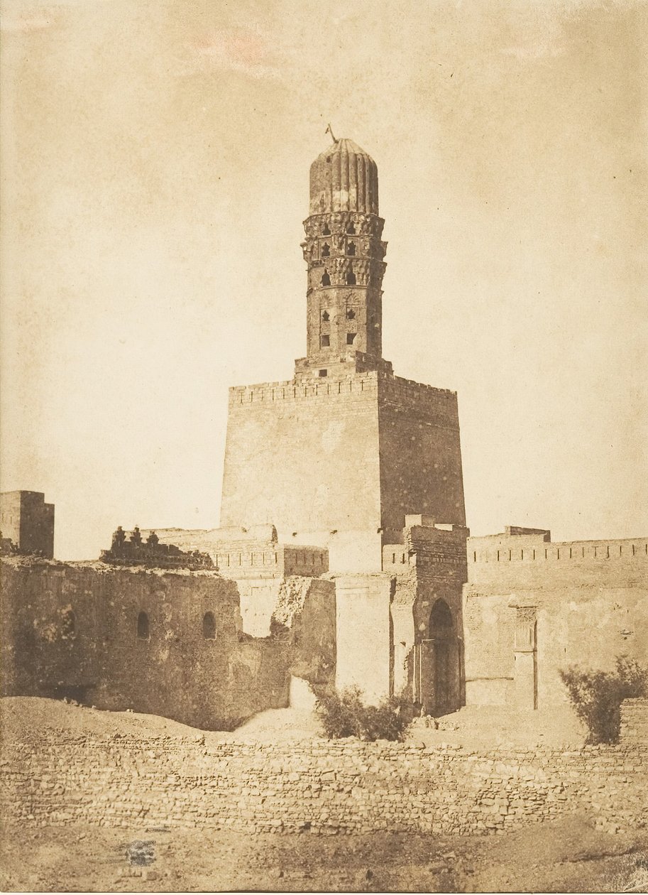 Minarete oriental da Mesquita Khalif Hakem, Kairo, 27 de dezembro de 1849. de Maxime Du Camp