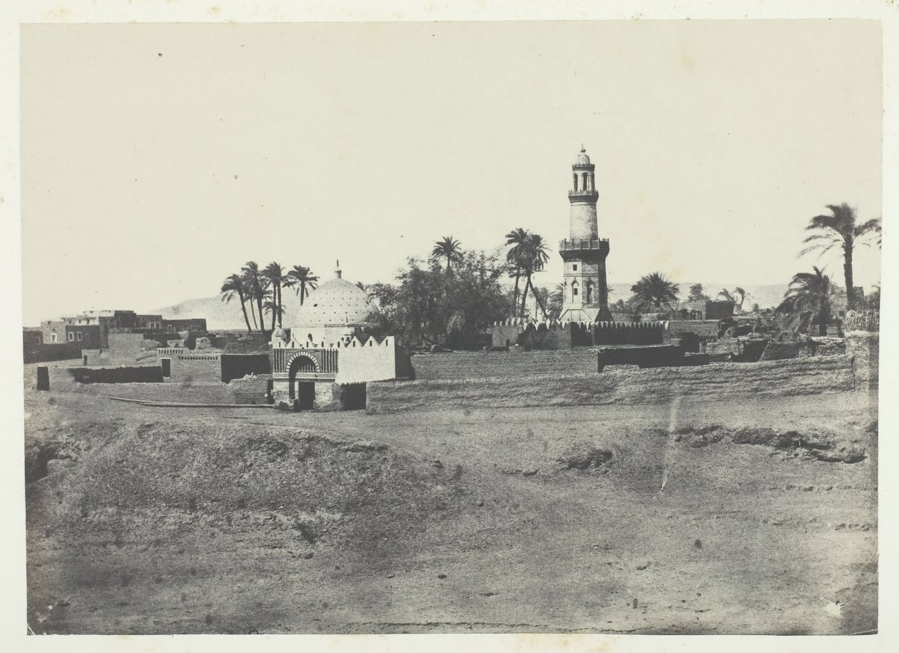 Mesquita de El-Arif e Túmulo de Murad-Bey, Alto Egito, 184951, impresso em 1852. de Maxime Du Camp