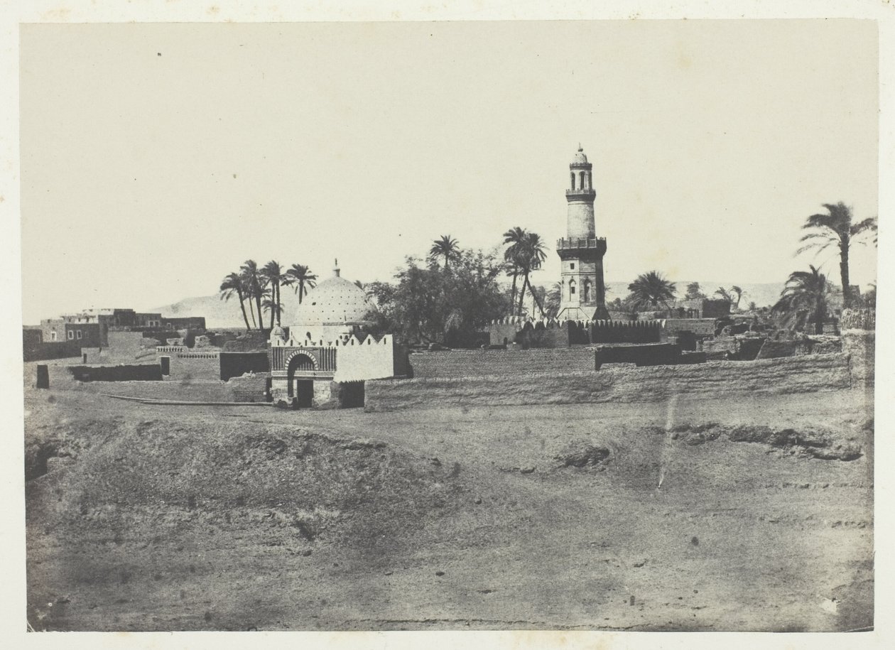 Mesquita de El-Arif e túmulo de Murad-Bey, Alto Egito, chapa 13 do álbum "Egypte, Nubie, Palestine et Syrie" (1852) de Maxime Du Camp