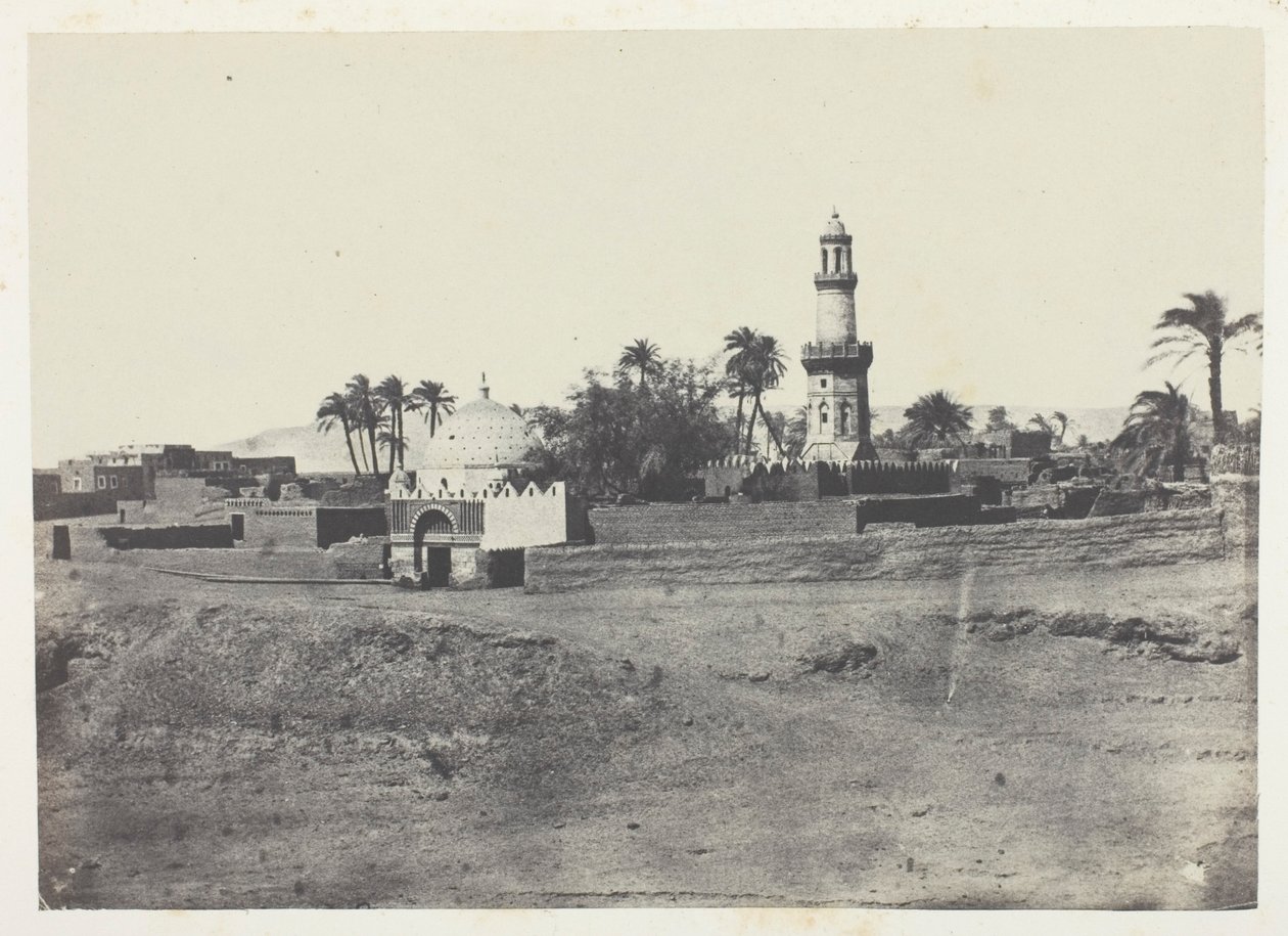 Mesquita de El-Arif e túmulo de Murad-Bey, Alto Egito, chapa 13 do álbum "Egypte, Nubie, Palestine et Syrie" (1852) de Maxime Du Camp