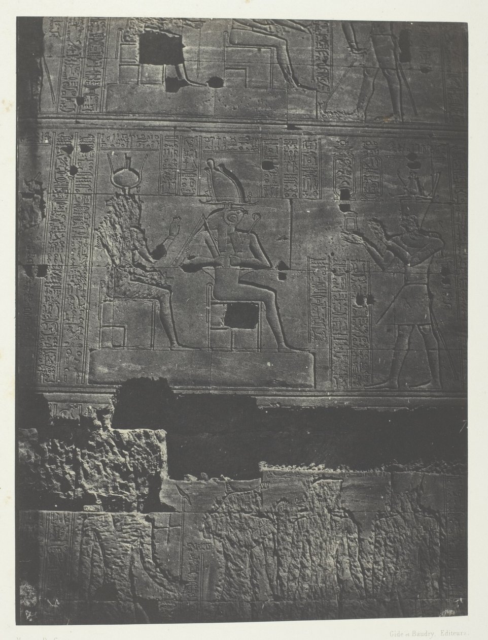 Muralha Ocidental, Grande Templo de Ísis em Filo; Núbia, chapa 78 do álbum "Egypte, Nubie, Palestine et Syrie" (1852) de Maxime Du Camp