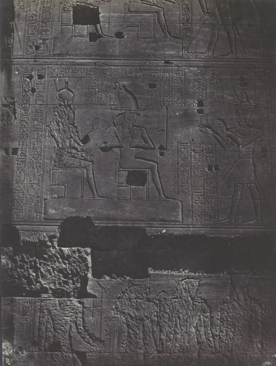 Núbia. O Grande Templo de Ísis em Philoe. Western Wall, 1850. de Maxime Du Camp