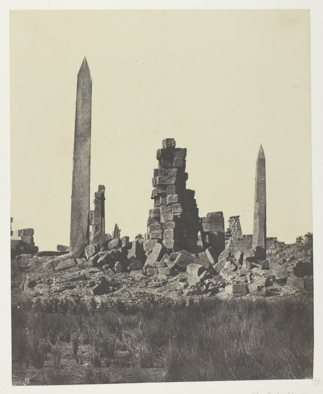 Palácio de Karnak, Os Obeliscos; Tebas de Maxime Du Camp