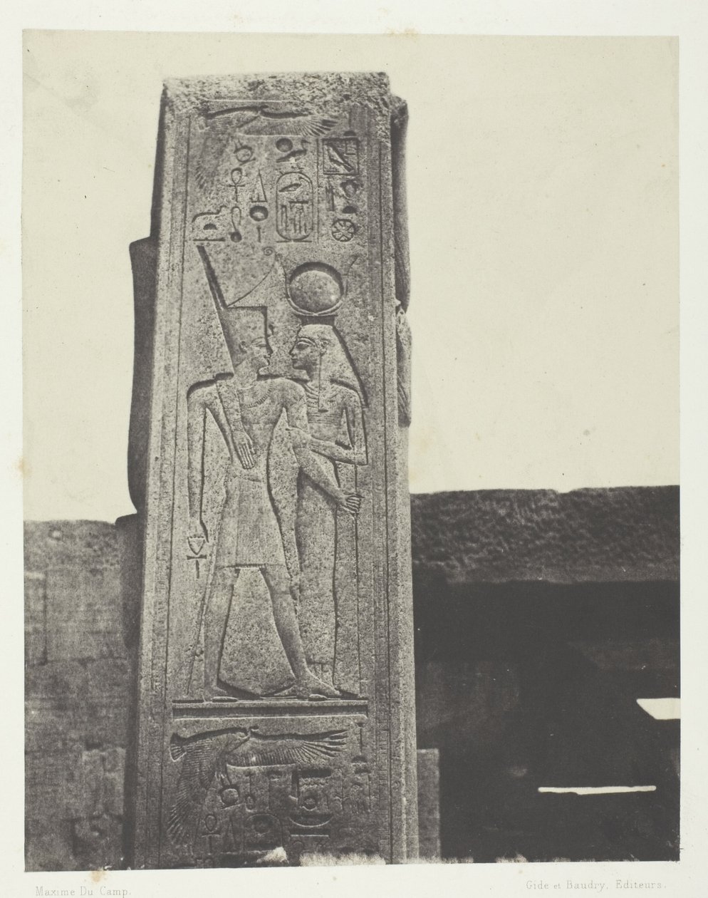 Palácio de Karnak, Pilar Em Frente ao Santuário de Granito; Tebas de Maxime Du Camp
