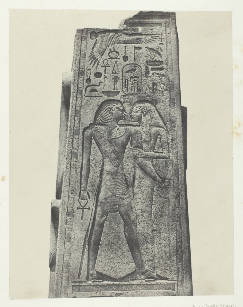 Karnak Palace, Pillar em frente ao Santuário do Granito, Tebas, 184951, impresso em 1852. de Maxime Du Camp